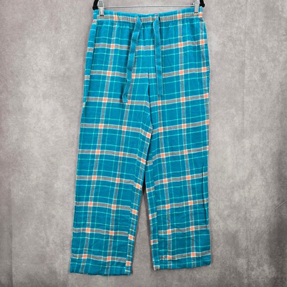 Magellan Outdoors Blue Plaid Sleep Fleece Pajama Bottoms Trousers Pants M Medium - Picture 1 of 7